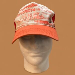 2010 Orange & Tan Hurley Logo Trucker Hat EUC